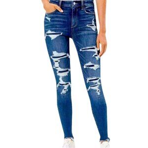 American Eagle skinny distressed jeans size 00 super stretch